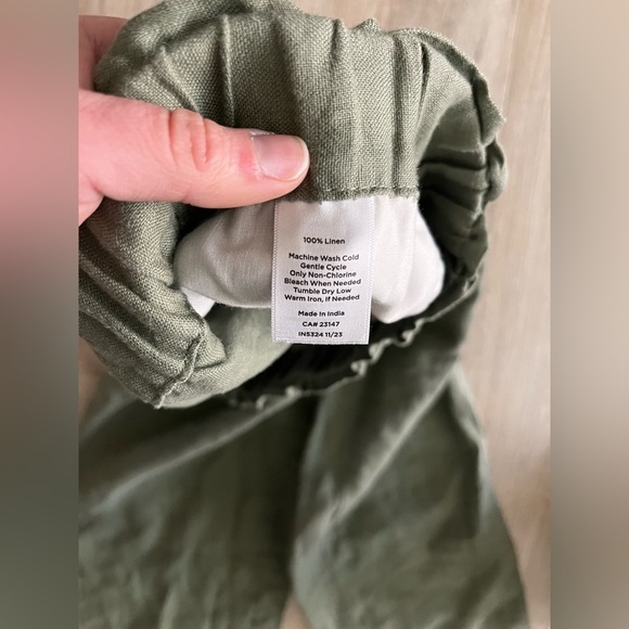 Talbots Women’s Nantucket Washed Line. wide Leg Pants Green - Medium Petite - Picture 5 of 6